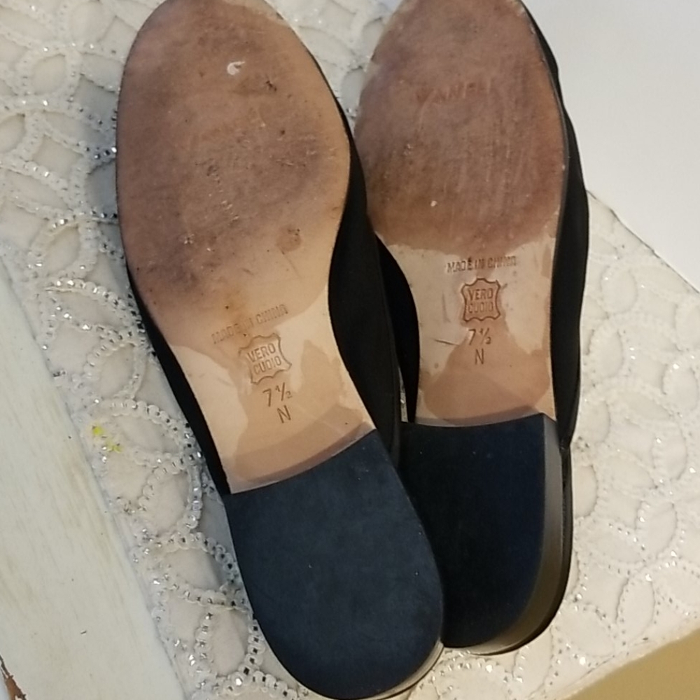 Vaneli Palm Tree Black Slides, Size 7.5 - image 7